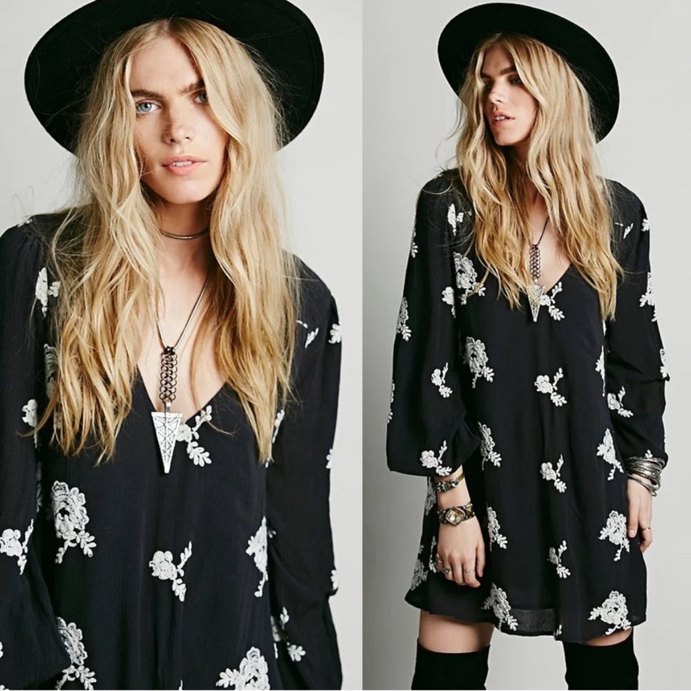 Free People Embroidered Austin Mini Dress